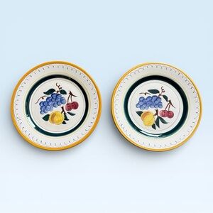 Set of 2 Vintage Stangl Pottery Plates - Fruit Pattern